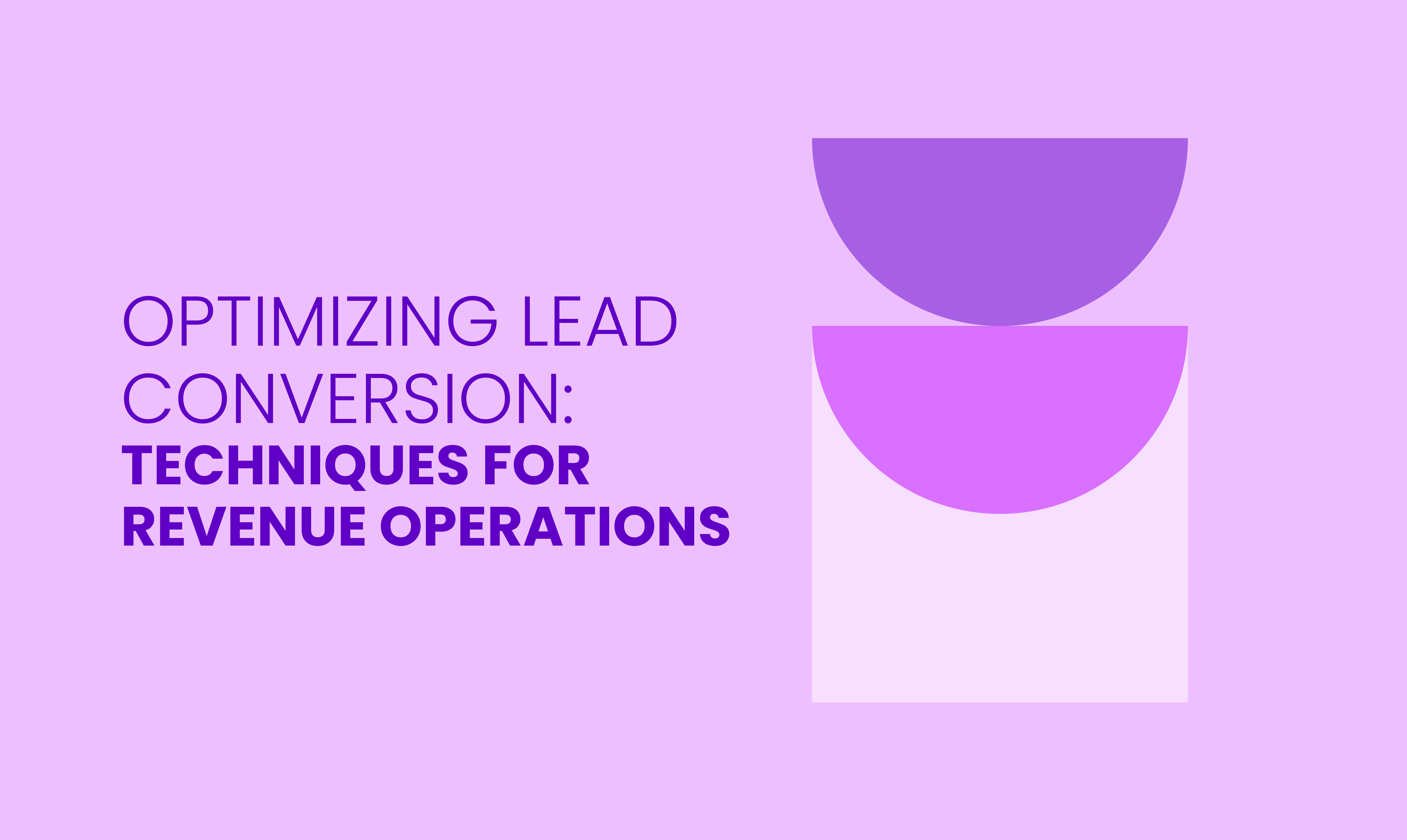 OPTIMIZING LEAD CONVERSION:  TECHNIQUES FOR REVENUE OPERATIONS